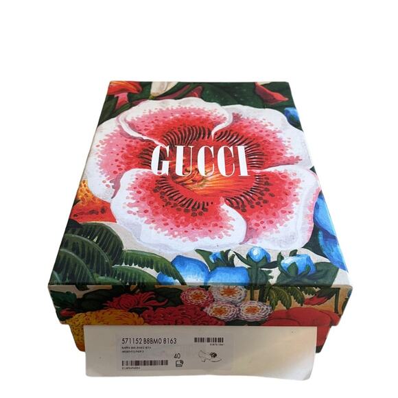 Gucci Bloom Marmont Silver GG Logo Heeled Loafers 40 - Picture 2 of 13